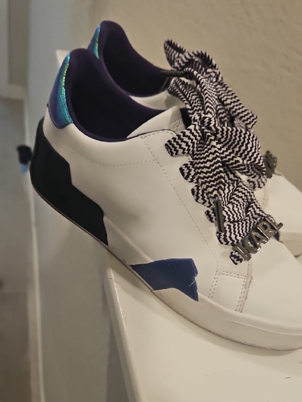 Karl Lagerfeld White Sneakers with Navy Accents - Picture 5 of 6